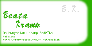 beata kramp business card